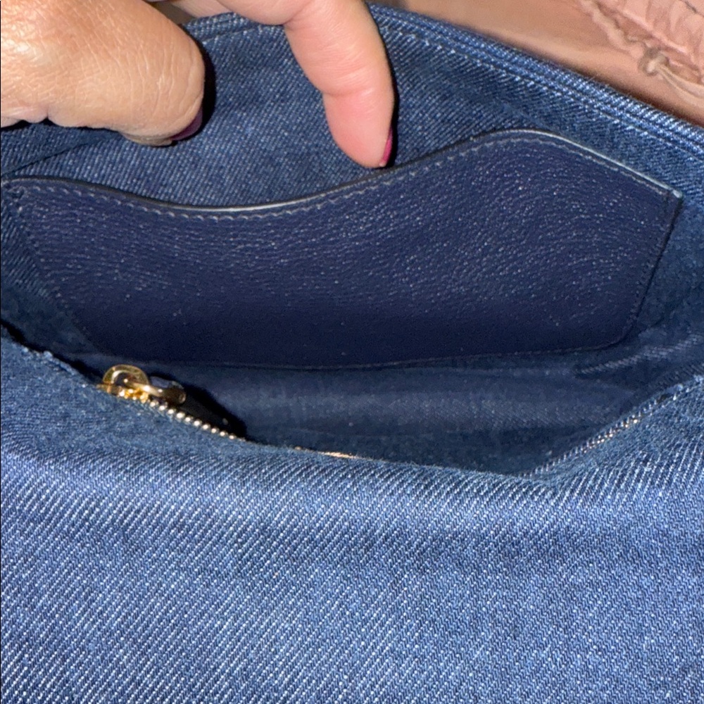 Miu Miu logo Maltalese Denim Blue Quilted Crossbody Bag gold hardware dust bag - Picture 11 of 15